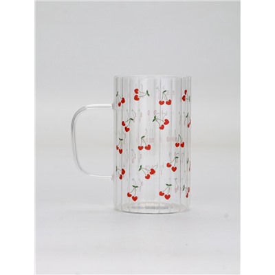 Кружка стеклянная «Вишенки», 350 мл