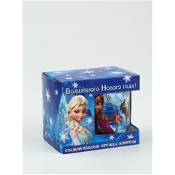 Детский сладкий новогодний подарок «Холодное сердце», конфеты 150 г, кружка керамическая