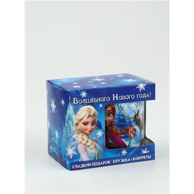 Детский сладкий новогодний подарок «Холодное сердце», конфеты 150 г, кружка керамическая