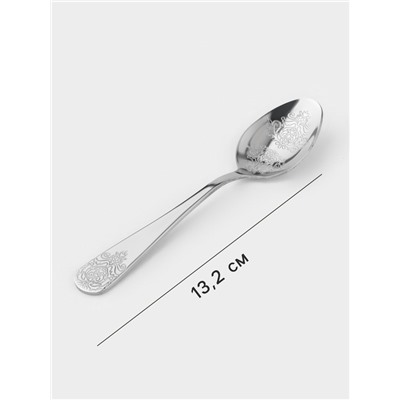 Набор чайных ложек Доляна «Эмили», длина 13.2 см, 6 шт., нержавеющая сталь, серебристый