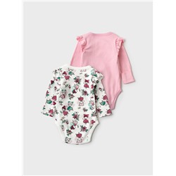 Боди детское трикотажное для девочек, 2 шт в комплекте