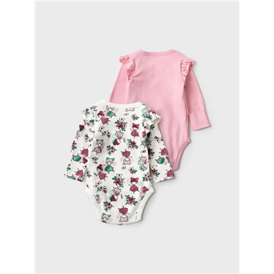 Боди детское трикотажное для девочек, 2 шт в комплекте