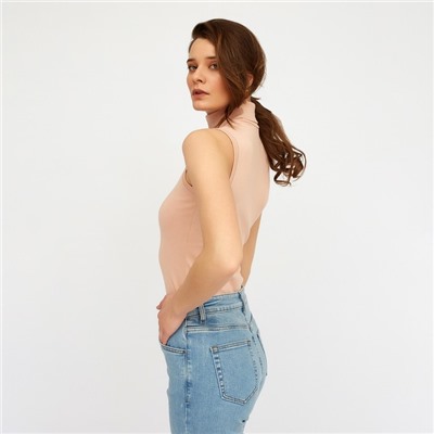 Майка женская MINAKU: Basic line, бежевая, размер 42