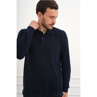 Мужской базовый лонгслив-поло Happyfox