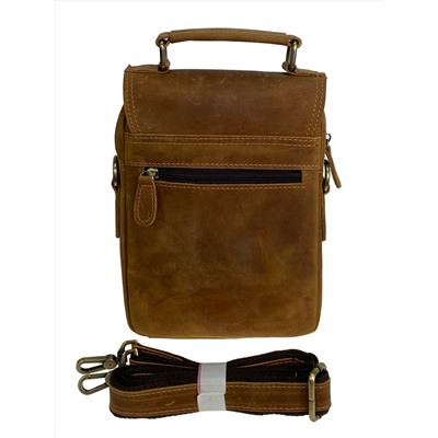 Сумка мужская из натуральной кожи, цвет рыжий