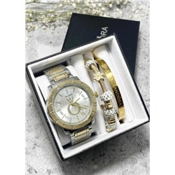 Подарочный набор для женщин часы, 2 браслета + коробка #22852961