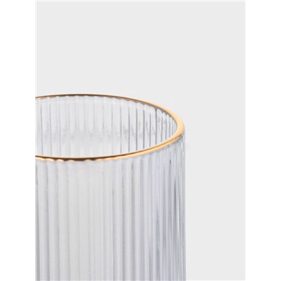 Набор стаканов «Грани», 450 мл, с золотой отводкой, 6 шт., стекло, прозрачный