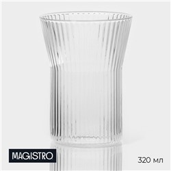 Стакан Magistro «Грани», 320 мл, 8.5×11 см, стекло, прозрачный