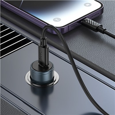 Адаптер Автомобильный Hoco Z57 Glorious PD30W Type-C/5V/3A (metal gray)