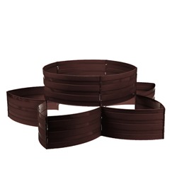 Клумба пластиковая, 15×540 см, 18 секций, тёмно-коричневая, «Конструктор»