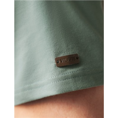 Футболка-поло из фактурного трикотажа