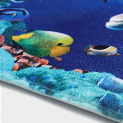 Коврики для ванны и туалета Доляна «Морской мир», 2 шт., 40×50, 50×80 см