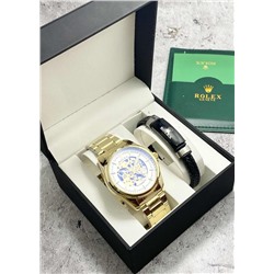 Подарочный набор для мужчины часы и браслет + коробка #22853431