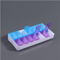 Органайзер для хранения мелочей, 14 ячеек, 14.5×7.3×2.5 см, голубой, фиолетовый