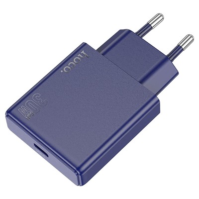 Адаптер Сетевой с кабелем Hoco N44 Bisciut PD Type-C 30W (Type-C/Lightning) (tutanium blue)