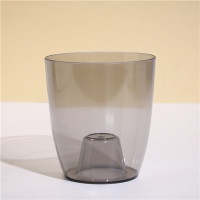 Горшок для орхидей, 2 л, 14.8×16.2 см, круглый, пластиковый, прозрачно-серый
