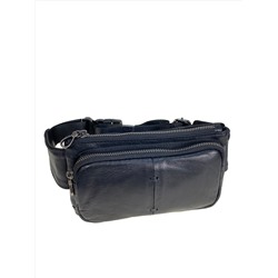 Мужская сумка на пояс из натуральной кожи, цвет черный