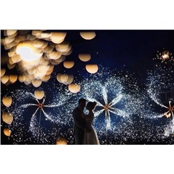 Фейерверк-шоу: пиротехнические вертушки (цветок и кольца) + сценические фонтаны