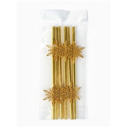 Трубочки для коктейлей «Снежинки», 6 шт.