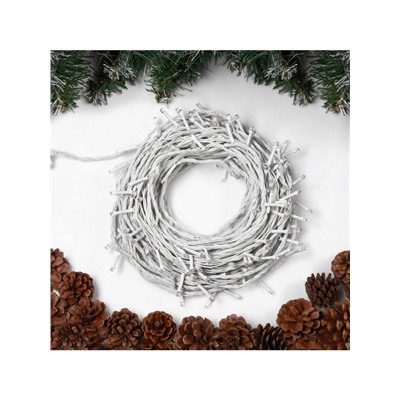 Гирлянда «Нить» 20 м, IP20, белая нить, 200 LED, свечение белое, 8 режимов, 220 В