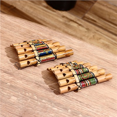 Сувенирный музыкальный инструмент «Флейта Пана», 2×15×9 см, МИКС