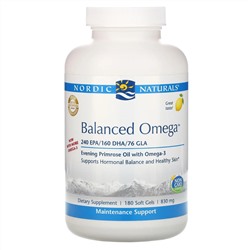 Nordic Naturals, Balanced Omega, со вкусом лимона, 830 мг, 180 мягких желатиновых капсул