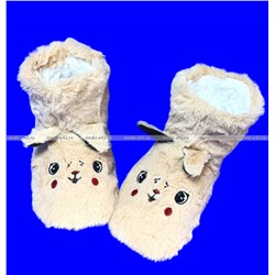 2 ПАРЫ - Подарочный набор носки-САПОЖКИ женские с мехом Мордочки ВЫСОКИЕ