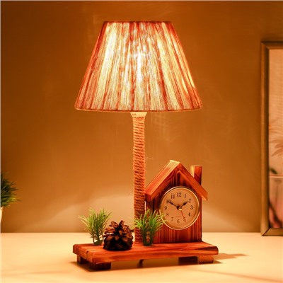 Настольная лампа с часами «Дом» Е14 15 Вт 19×18×35 см