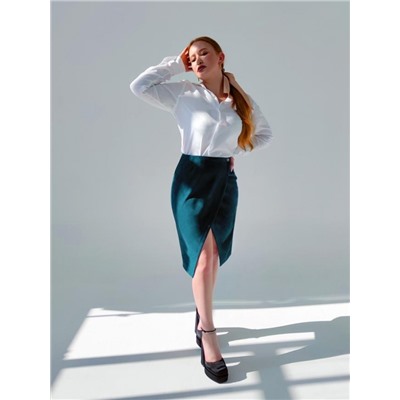 Юбка на запах замшевая 3202 (Изумруд)