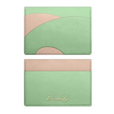 Чехол для пластиковых карт 105х75 мм 70786 "ПЛЕЗИР БЕЖЕВЫЙ/МЯТНЫЙ" 1 отд.,3 кармана Феникс