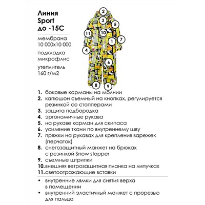 Комбинезон текстильный с полиуретановым покрытием для девочек разноцветный