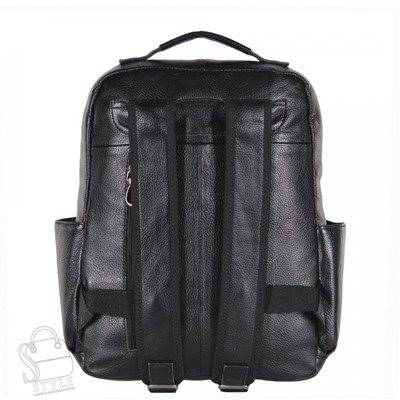 Рюкзак мужской кожаный 3926Z black Zinimsk
