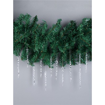 Гирлянда из елочных веток искусственная 2,7 метра 200 веток 24 см ширина+СОСУЛЬКИ набор  / WA-200 / уп 40/Новый год