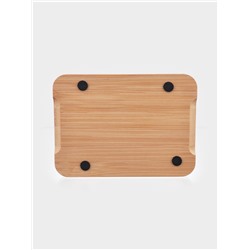 Маслёнка, 17.8×13×10 см, на бамбуковой подставке, стекло, прозрачная