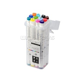 Набор двусторонних скетч-маркеров "Sketch&Art. базовый", 12 цв. в пластиковом пенале