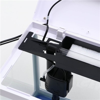 Аквариум SeaStar HX-318F, 18 л, в комплекте: LED-лампа 7 режимов, фильтр, белый