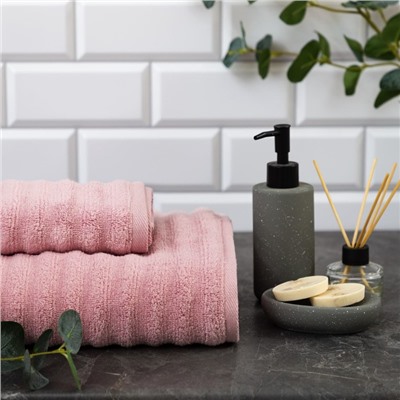 Полотенце махровое «Этель» Waves, 70×130 см, 100% хлопок, 460 г/м², розовое