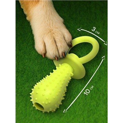 Жевательная игрушка для собак «Соска», 10×3 см, TPR, салатовая