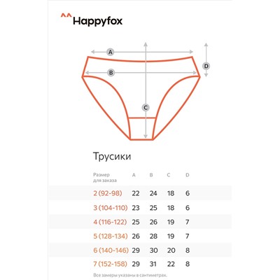 Трусы для девочки 5шт. Happyfox