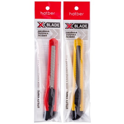 Нож канцелярский  9 мм в пакете (060159) Хатбер