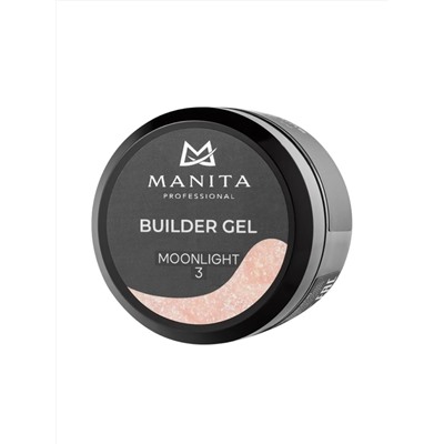 MANITA Гель моделирующий для ногтей с хлопьями юки / Builder Gel Moonlight №03, 15 мл 28226