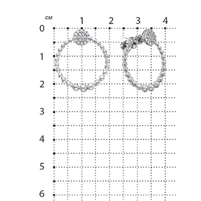 Серьги-пусеты из серебра с фианитами родированные (2 в 1) 925 пробы с-7244р200