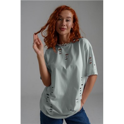 7458 футболка женская (Олива)