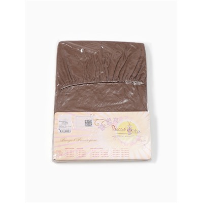 Простыня на резинке 2-спальная «Атра», 180×200+20 мокко, бязь