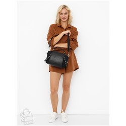 Сумка женская кожаная 189689PE black Polina&Eiterou