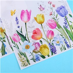 Набор пакетов подарочных 10 штук "ЦВЕТЫ", 25*18 см.