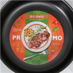 Сотейник Promo, 2.8 л, d=24 см, стеклянная крышка, антипригарное покрытие, алюминий, чёрный
