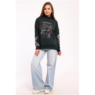 Толстовка женская 88527 (Темно-зеленый)