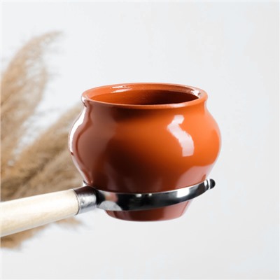 Горшочки для запекания Вятская керамика «Трио», набор 3 шт., ухват, 500 мл, терракота