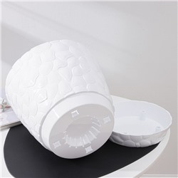 Горшок для цветов с поддоном «Камешки», 8 л, пластиковый, белый